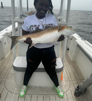 Reeling in a big catch at the local park!
