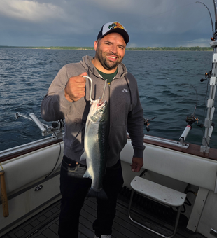 Beautiful Lake Michigan Coho Salmon caught trolling!