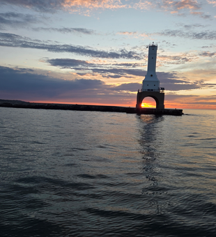 Perfect trolling conditions on Lake Michigan this evening.