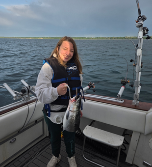 Lake Michigan sockeye salmon caught while trolling!