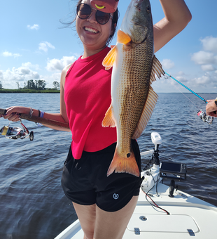 Reeled in this feisty Redfish with some light tackle in New Bern!