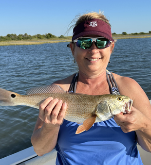 Nice redfish caught trolling in Port O'Connor's calm waters today!