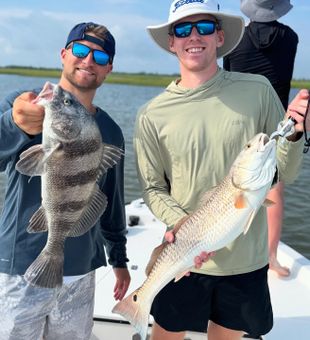 Black drum and redfish landed in Galveston