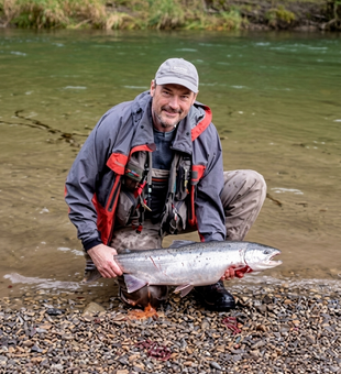 Beautiful Humptulips coho salmon makes for perfect fishing success!