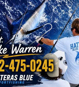 Epic blue marlin action on the legendary Hatteras Blue in the Gulf Stream.