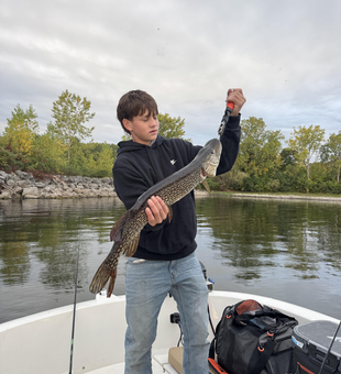 Nice Northern Pike from Lake Champlain! Great day on the water with multiple techniques paying off.