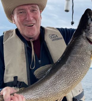 Beautiful Peru NY lake trout brought to the boat!