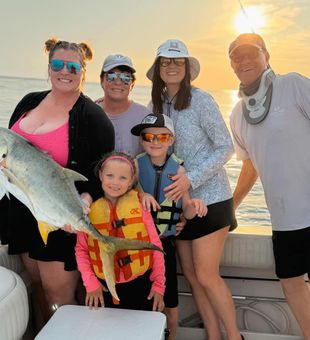 Casting lines in Fort Morgan – great fishing day.