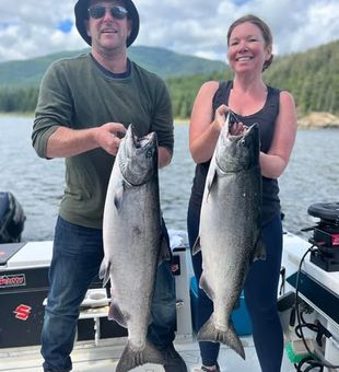 Fresh salmon catch from a Port Alberni guided trip