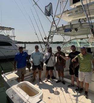 Clear skies set the stage for an epic deep sea jigging session!