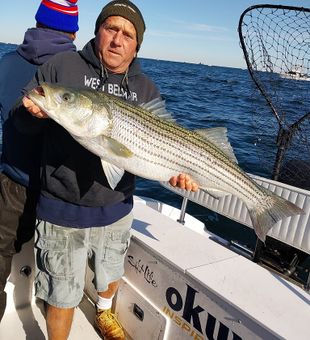 Massive striped bass on a crisp Atlantic day!