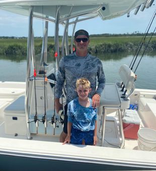 Kids’ first catch right off Tybee