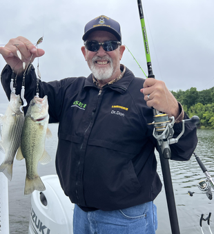 Landed a pair of feisty bass and hybrid stripers on a mixed bag day by the river!