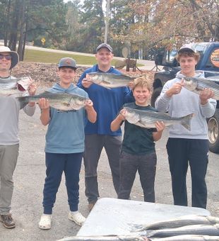 Family Shows off their Striper Catches! - Lexington, SC.