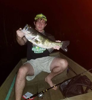 Big largemouth bass landed under the stars!