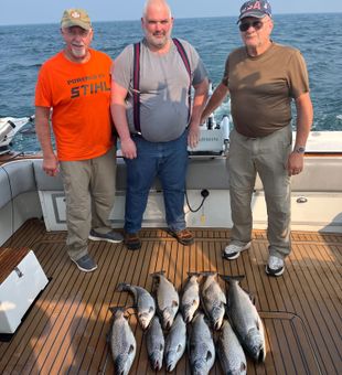 Mixed bag of salmon and trout from Sodus Point!