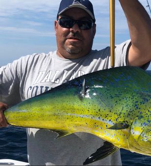 Hooked on fishing, literally.