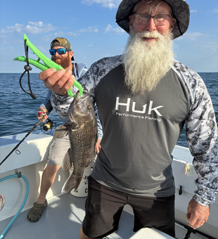 Nice sea bass caught using deep sea jigging techniques in clear conditions off Lewes!