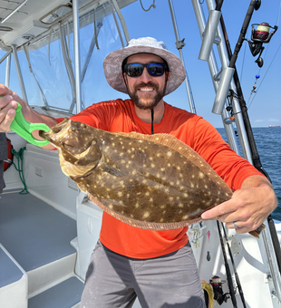 Nice Southern Flounder caught using multiple techniques in clear conditions off Lewes!