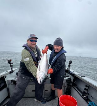 Gotta love getting that first ever salmon!