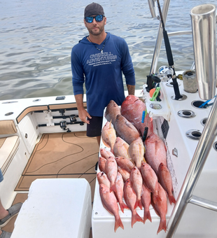 Big Red Snapper caught on a great fishing day at the shore!