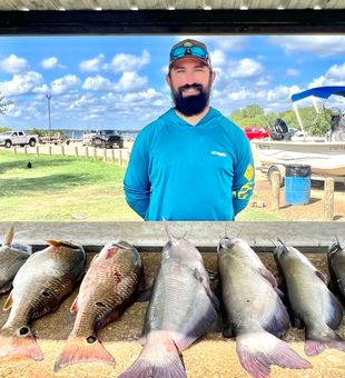 Fishing Calaveras Lake with perfect calm condition