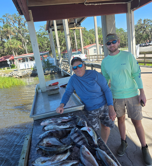 Outstanding Brunswick redfish haul on the dock!