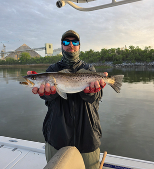 Nice Brunswick speckled trout hit the deck!
