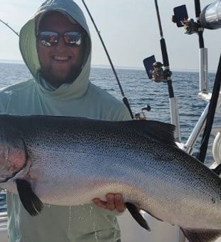 Salmon fishing Lake Michigan