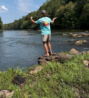 Perfect fly fishing setup on Kingston GA waters!