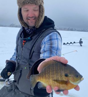 Chilling out on Lake Superior’s frozen waters.