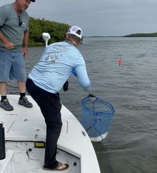 Landing a Redfish on the flats!