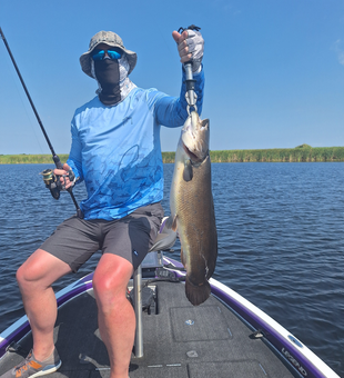 Reeled in a nice catch on the lake!