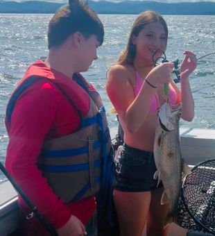 A prime day for lake trout fishing on Lake Champlain, VT.