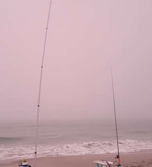 Beach fishing setup ready for action in Melbourne!
