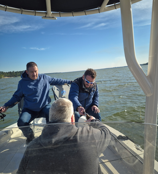 Lake Conroe fishing adventure in perfect conditions.