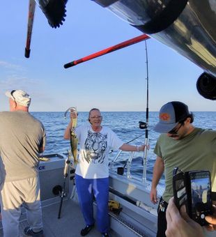 Trophy walleye caught on a Cleveland Ohio Lake Erie fishing trip.