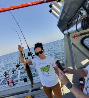 Prime Lake Erie walleye action off the Cleveland shoreline.