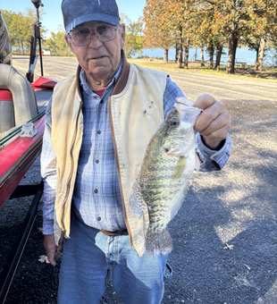 Nice white crappie on light tackle! Clear conditions made for perfect jigging and trolling.