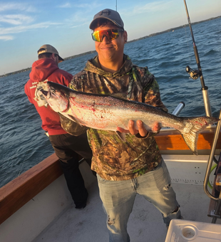 Beautiful Lake Ontario Chinook salmon caught trolling!