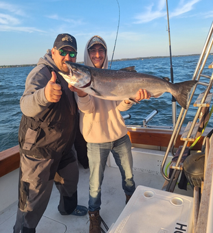 Beautiful Lake Ontario Chinook salmon on the boat!