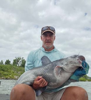 Impressive blue catfish from Manhattan KS fishing tour!