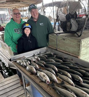 Successful day with striped bass catch.