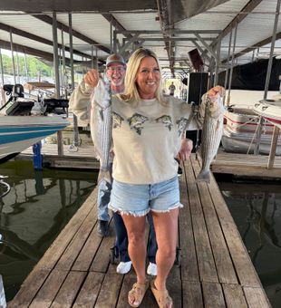 Double striped bass success in Pottsboro TX!