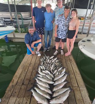 Outstanding striped bass action in Pottsboro TX!