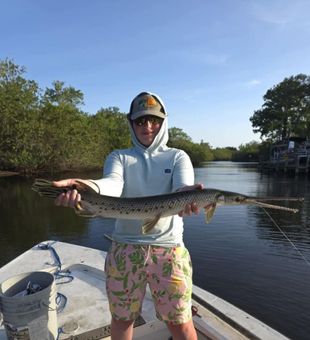 Caught a gar that looks straight out of history.
