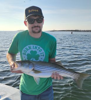 Casting into the current, waiting for that striped strike.