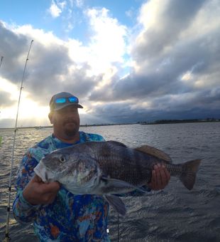 Massive Black Drum under dramatic Texas skies!
