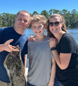 Casting into calm blue.