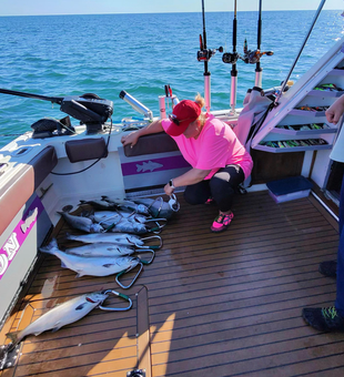 Great day on the water with deep sea trolling in clear conditions!